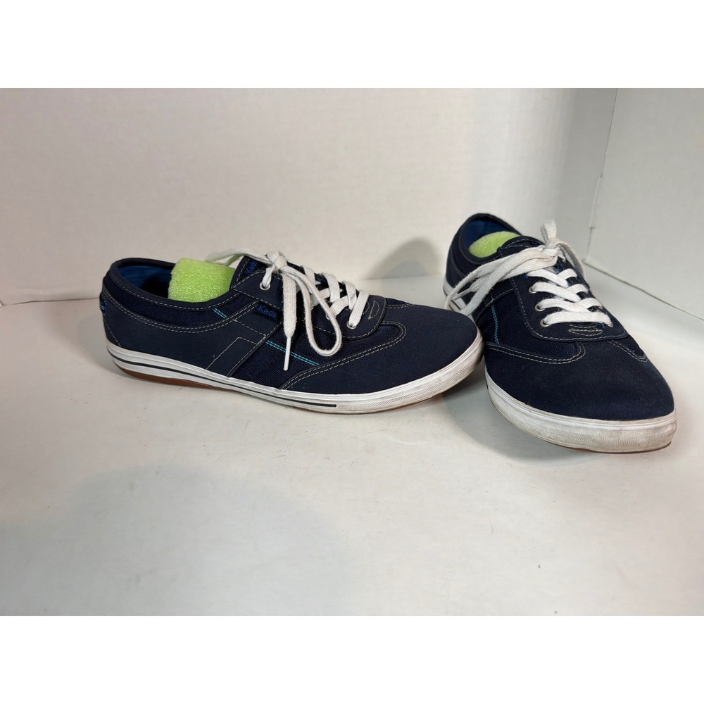 Keds Womens Navy Blue Canvas Low Top Lace Up Sneakers Shoes Round Toe Classic